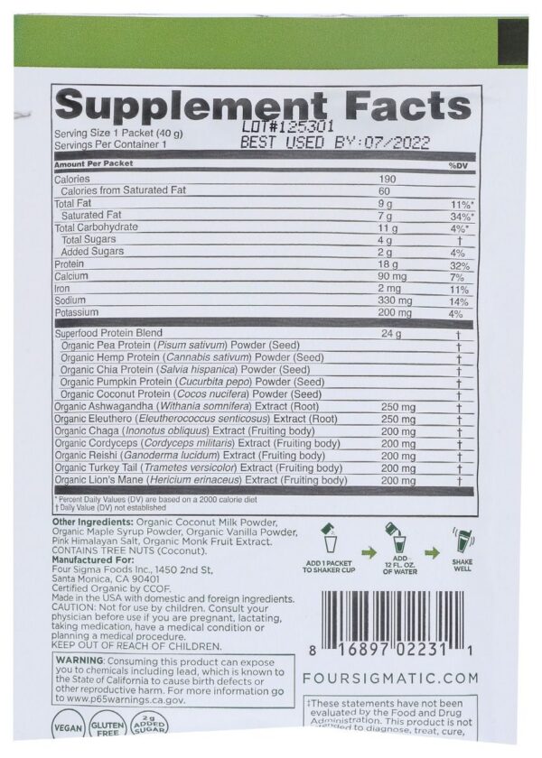 FOUR SIGMATIC: Sweet Vanilla Protein Powder, 1.41 oz - Image 2