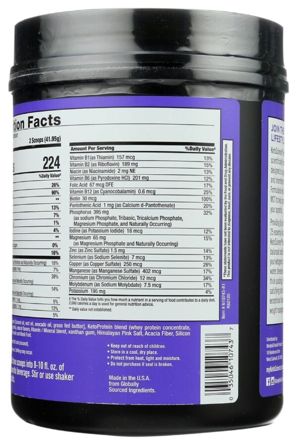 KETO SCIENCE: Vanilla Cream Mealshake, 20.7 oz - Image 2